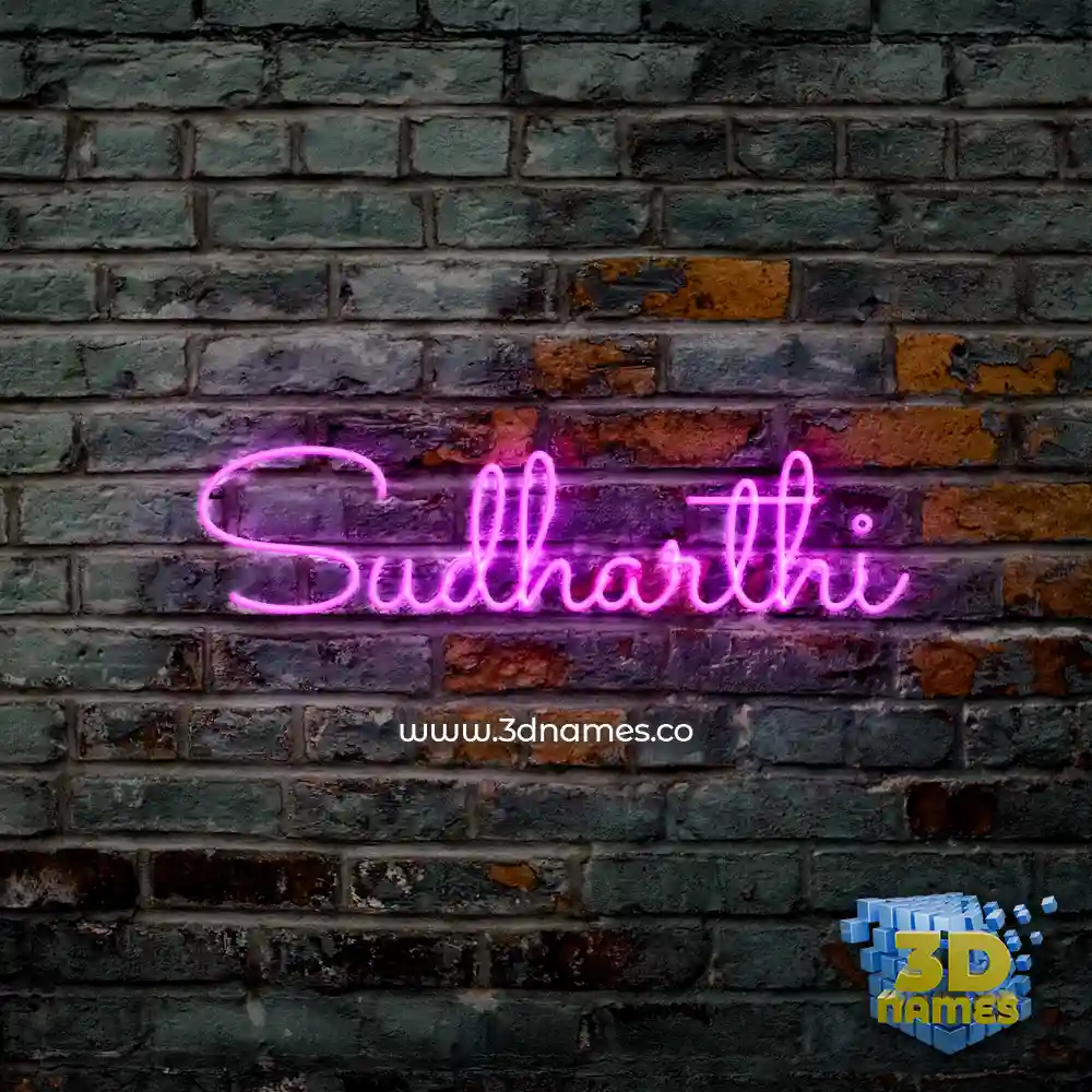 sudharthi in Pink Neon style - 3D name wallpaper