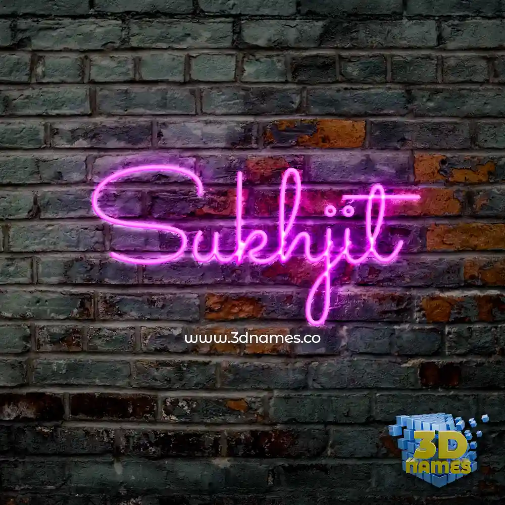 sukhjit in Pink Neon style - 3D name wallpaper