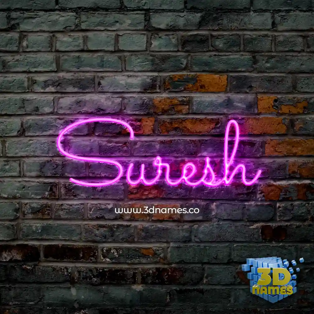 suresh in Pink Neon style - 3D name wallpaper