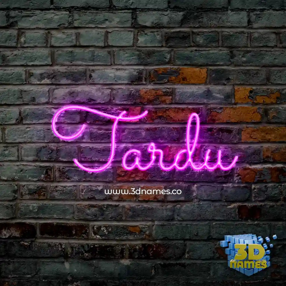 tardu in Pink Neon style - 3D name wallpaper