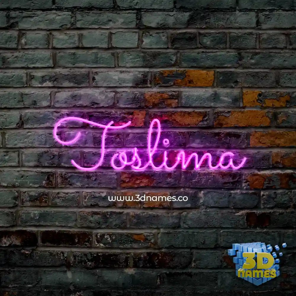 toslima in Pink Neon style - 3D name wallpaper toslima in Pink Neon style - 3D name wallpaper