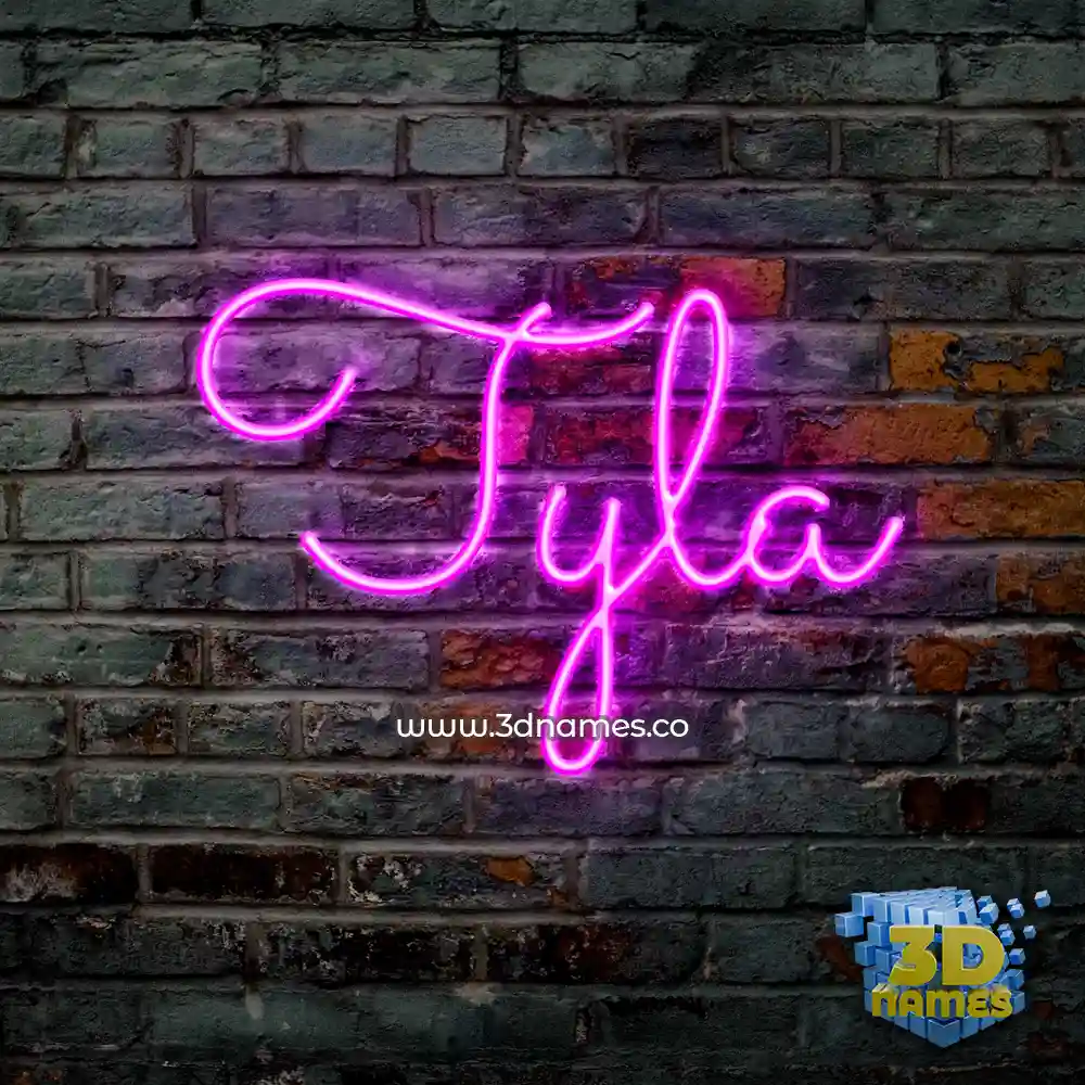 Pink Neon 3D Name Wallpaper for "tyla" Custom Wallpaper 3D Names