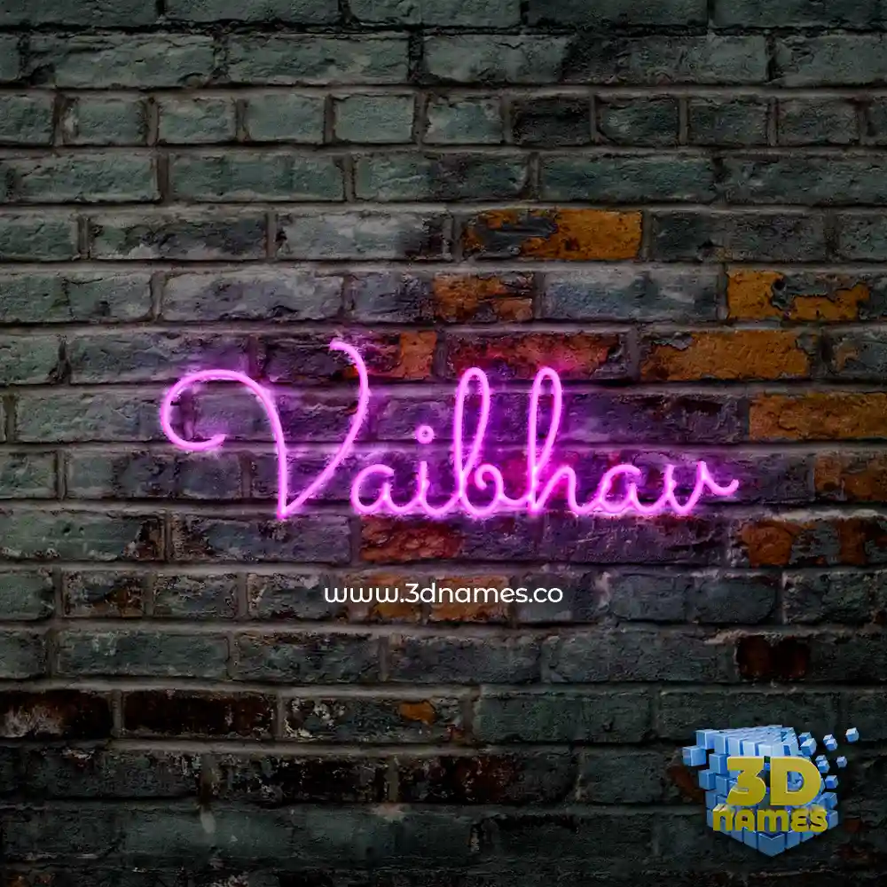 vaibhav in Pink Neon style - 3D name wallpaper