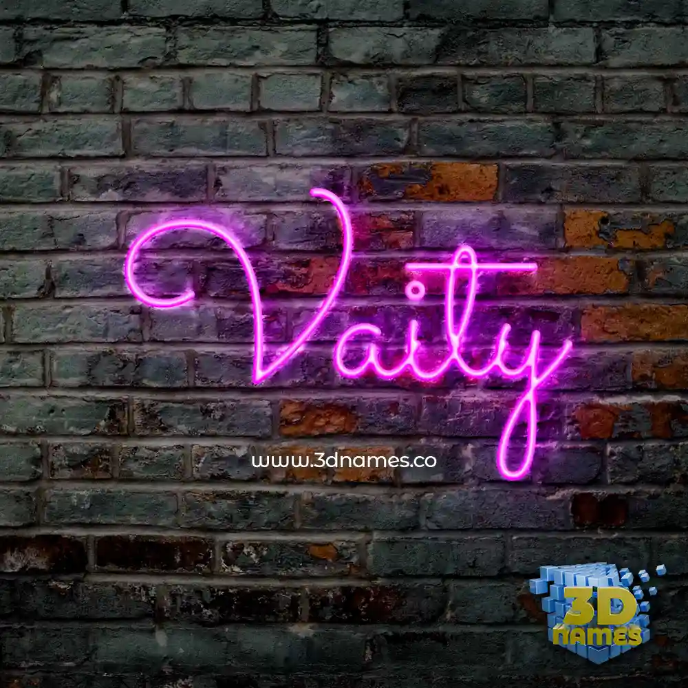 vaity in Pink Neon style - 3D name wallpaper
