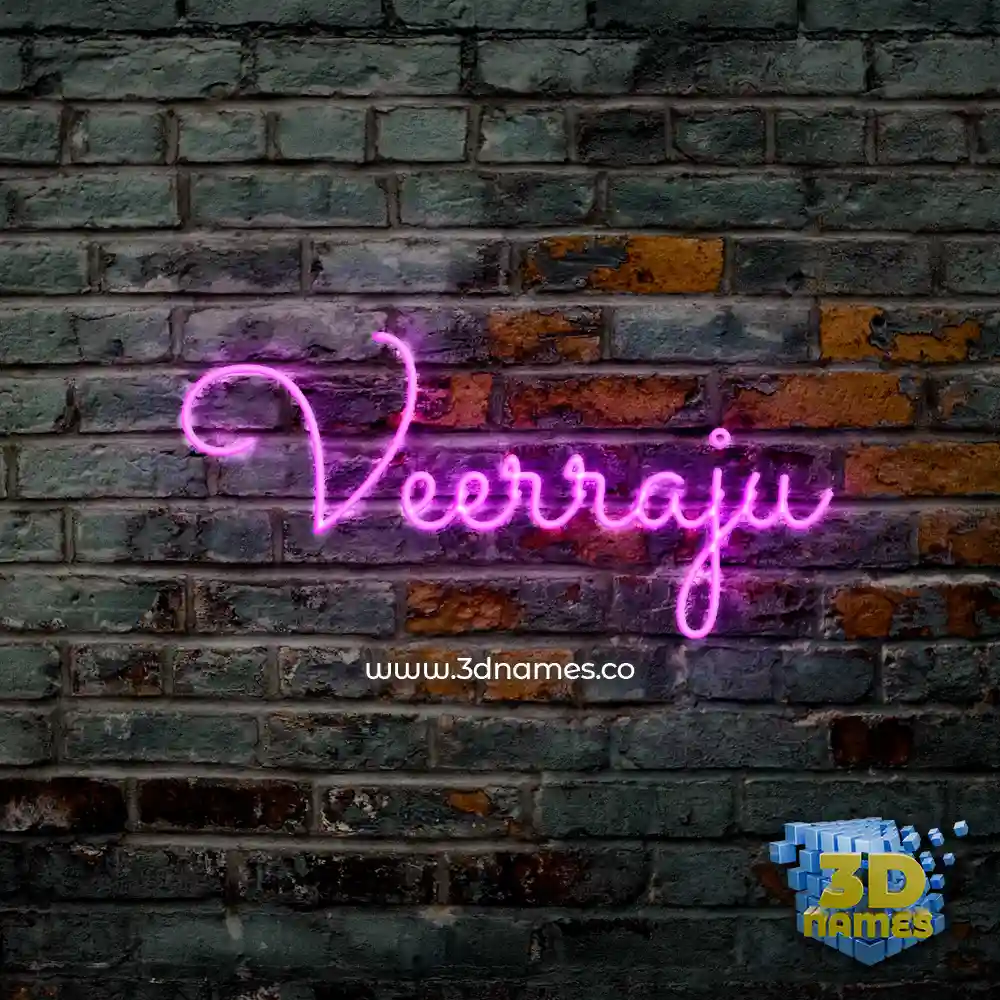veerraju in Pink Neon style - 3D name wallpaper