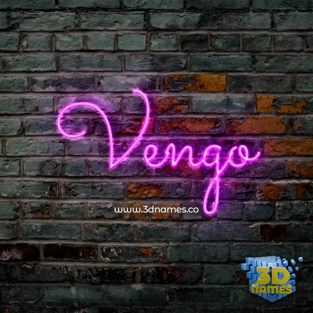vengo in Pink Neon style - 3D name wallpaper