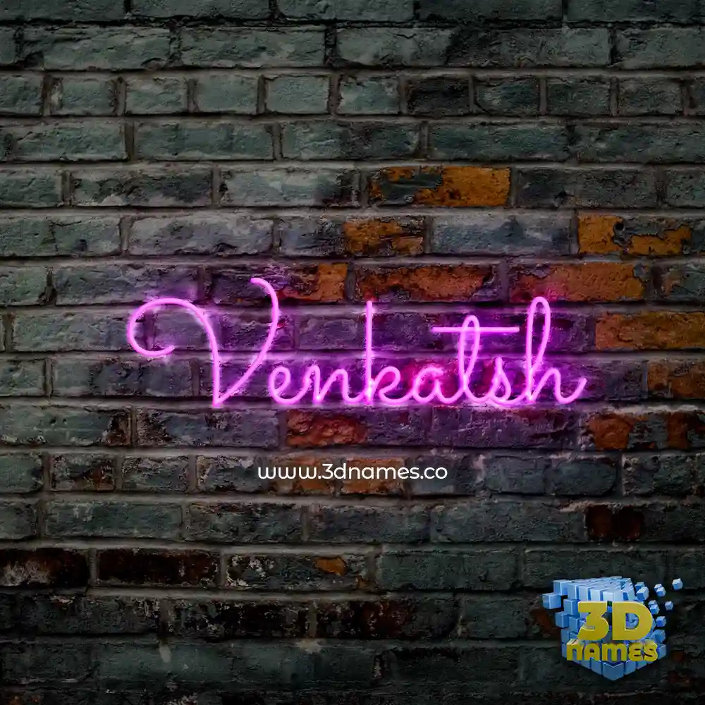 venkatsh in Pink Neon style - 3D name wallpaper