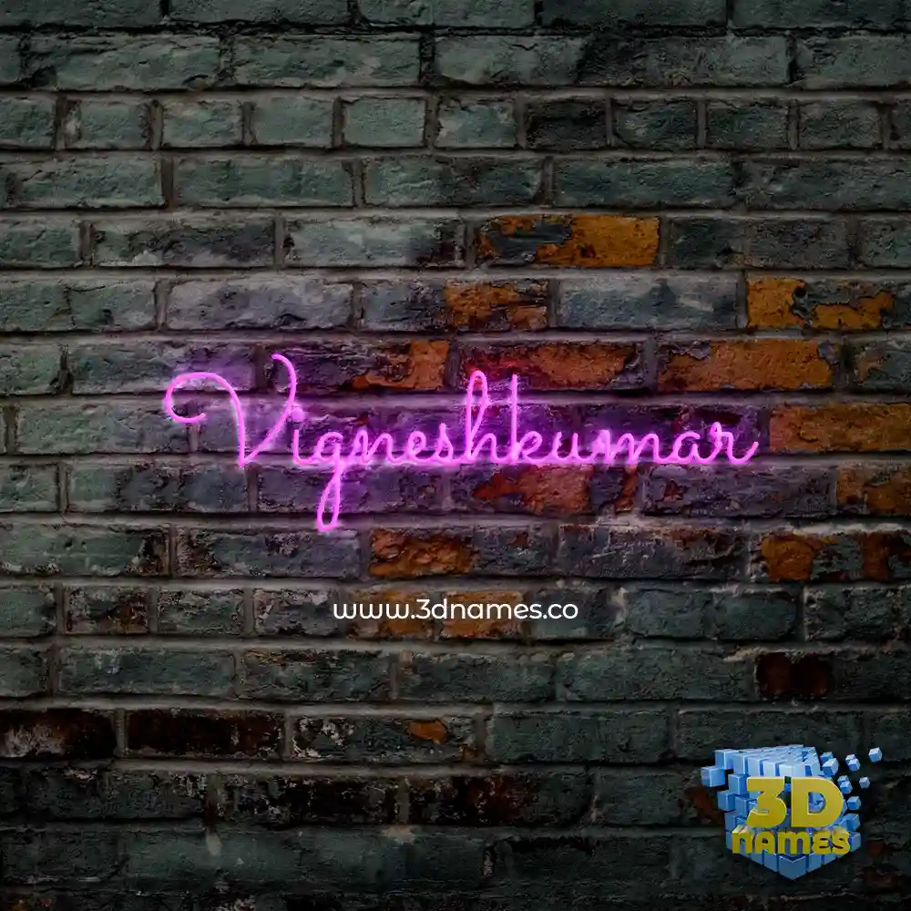 vigneshkumar in Pink Neon style - 3D name wallpaper