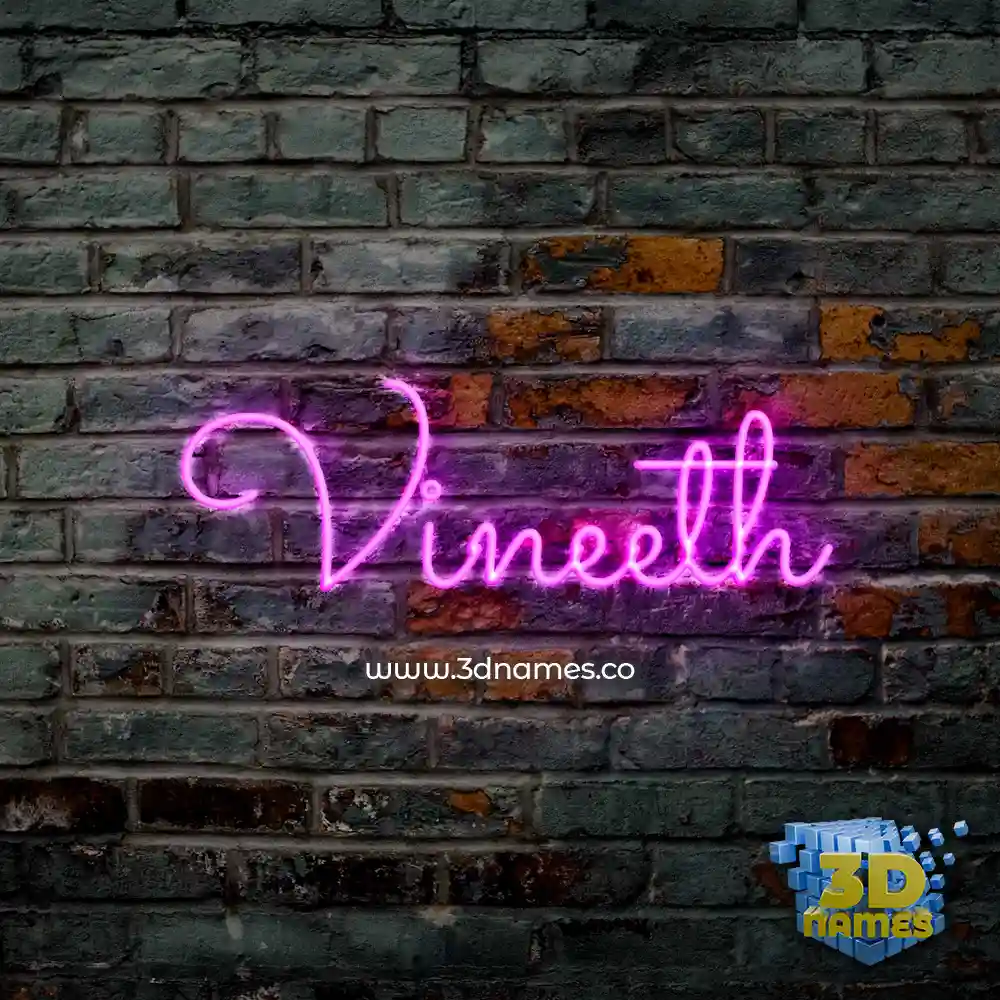 vineeth in Pink Neon style - 3D name wallpaper vineeth in Pink Neon style - 3D name wallpaper
