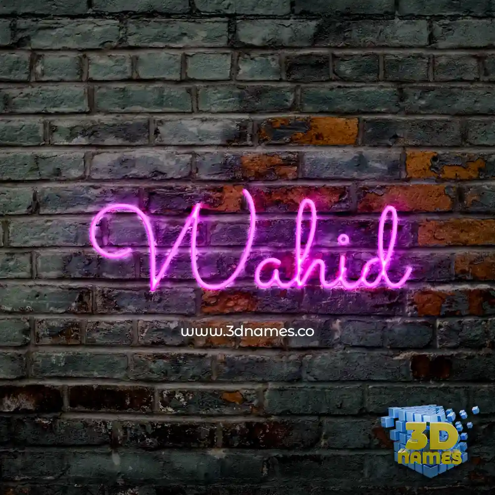 wahid in Pink Neon style - 3D name wallpaper