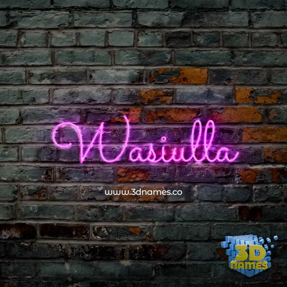 wasiulla in Pink Neon style - 3D name wallpaper