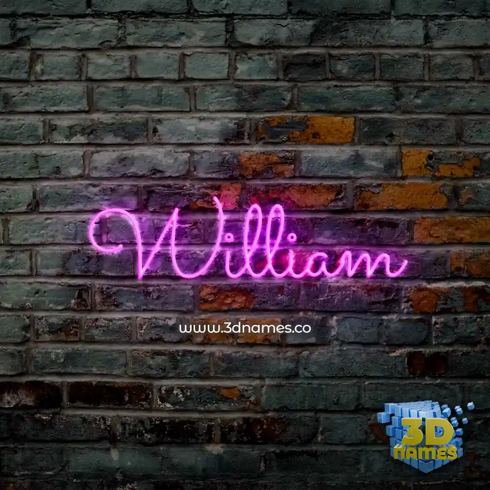 william in Pink Neon style - 3D name wallpaper