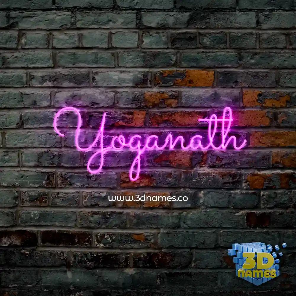 yoganath in Pink Neon style - 3D name wallpaper