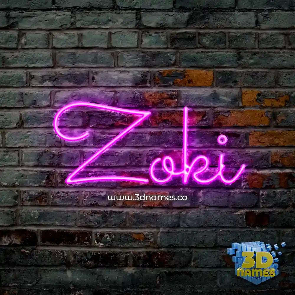zoki in Pink Neon style - 3D name wallpaper zoki in Pink Neon style - 3D name wallpaper