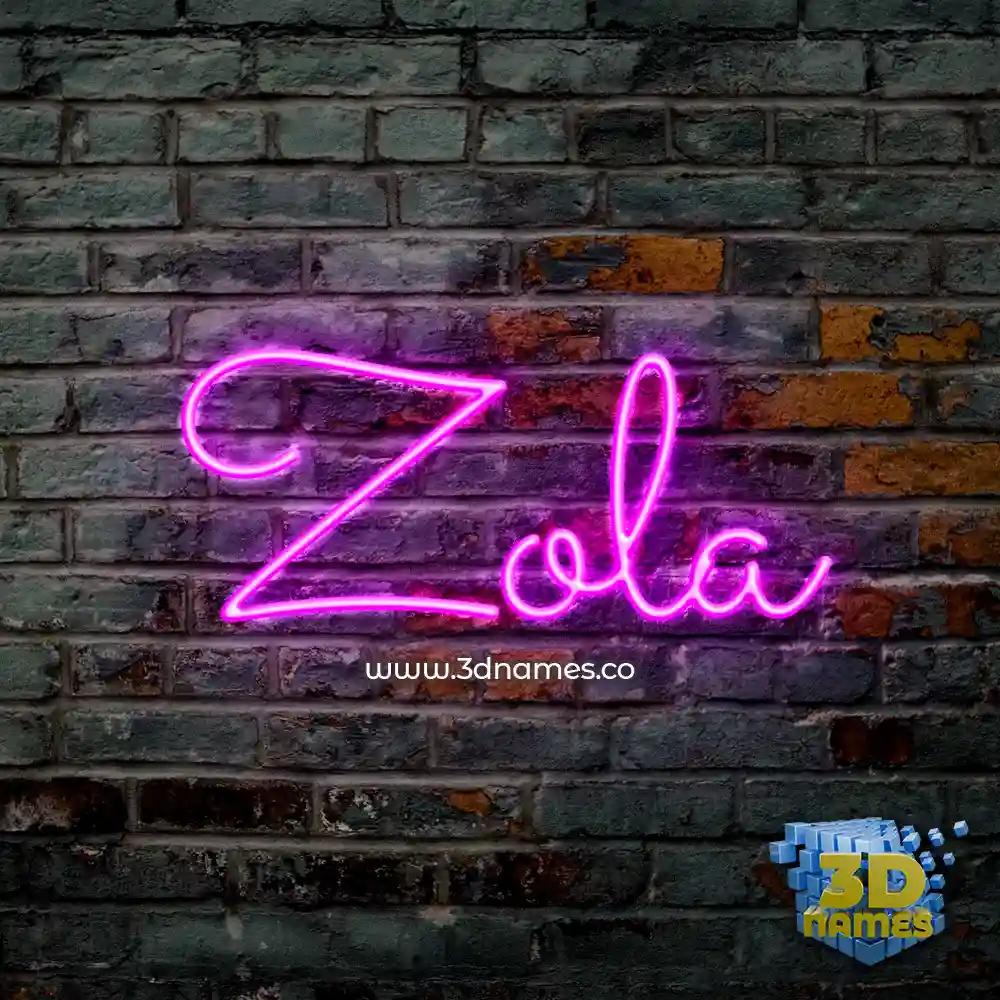 Preview of Pink Neon 3D name for "zola"
