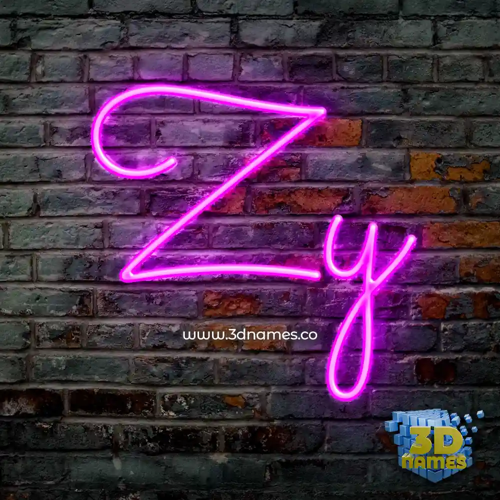 zy in Pink Neon style - 3D name wallpaper