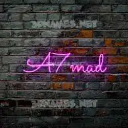 a7mad in Pink Neon style - 3D name wallpaper