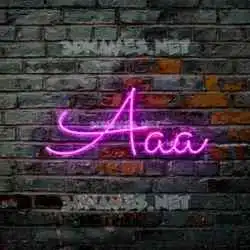 aaa in Pink Neon style - 3D name wallpaper