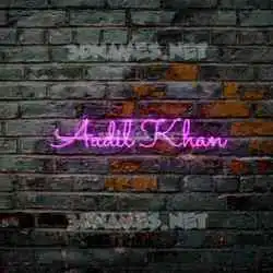 aadil khan in Pink Neon style - 3D name wallpaper