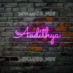 aadithya in Pink Neon style - 3D name wallpaper