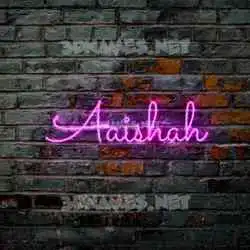 aaishah in Pink Neon style - 3D name wallpaper