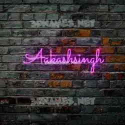 aakashsingh in Pink Neon style - 3D name wallpaper
