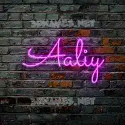 aaliy in Pink Neon style - 3D name wallpaper