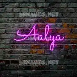 aalya in Pink Neon style - 3D name wallpaper
