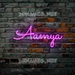 aamya in Pink Neon style - 3D name wallpaper