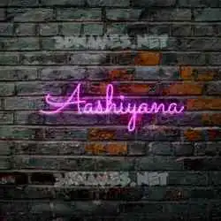aashiyana in Pink Neon style - 3D name wallpaper