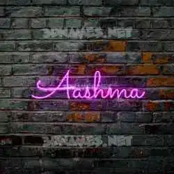 aashma in Pink Neon style - 3D name wallpaper