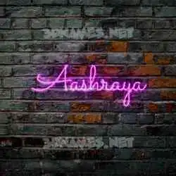 aashraya in Pink Neon style - 3D name wallpaper