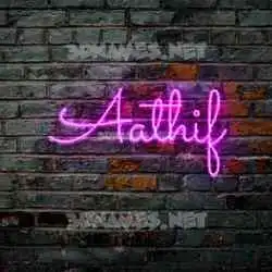 aathif in Pink Neon style - 3D name wallpaper