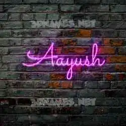 aayush in Pink Neon style - 3D name wallpaper