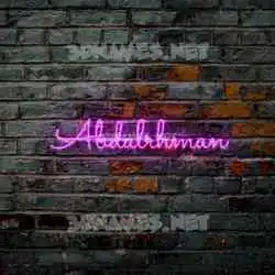 abdalrhman in Pink Neon style - 3D name wallpaper