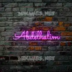 abdelhalim in Pink Neon style - 3D name wallpaper