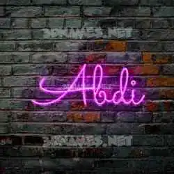 abdi in Pink Neon style - 3D name wallpaper