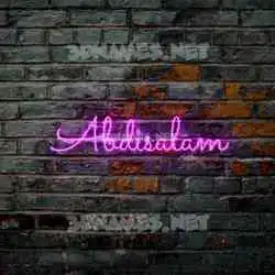 abdisalam in Pink Neon style - 3D name wallpaper