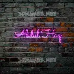 abdul haq in Pink Neon style - 3D name wallpaper