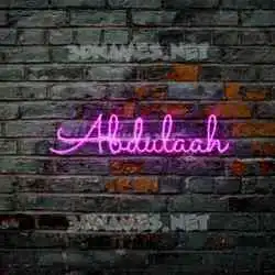 abdulaah in Pink Neon style - 3D name wallpaper