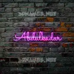abdulkadar in Pink Neon style - 3D name wallpaper