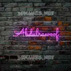 abdulrawoof in Pink Neon style - 3D name wallpaper