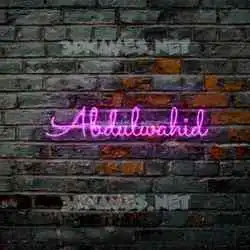 abdulwahid in Pink Neon style - 3D name wallpaper