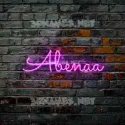 abenaa in Pink Neon style - 3D name wallpaper