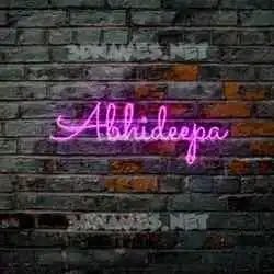 abhideepa in Pink Neon style - 3D name wallpaper