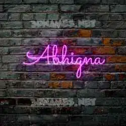 abhigna in Pink Neon style - 3D name wallpaper
