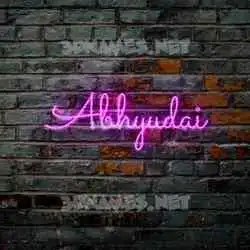 abhyudai in Pink Neon style - 3D name wallpaper
