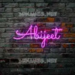 abijeet in Pink Neon style - 3D name wallpaper
