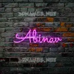 abinav in Pink Neon style - 3D name wallpaper