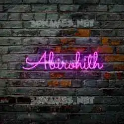 abirohith in Pink Neon style - 3D name wallpaper